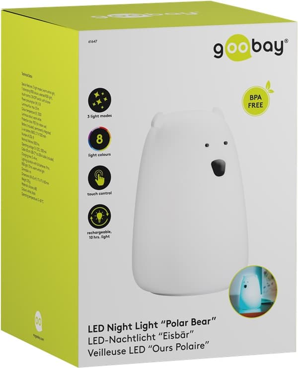 LED-nattlampa "Isbjörn"