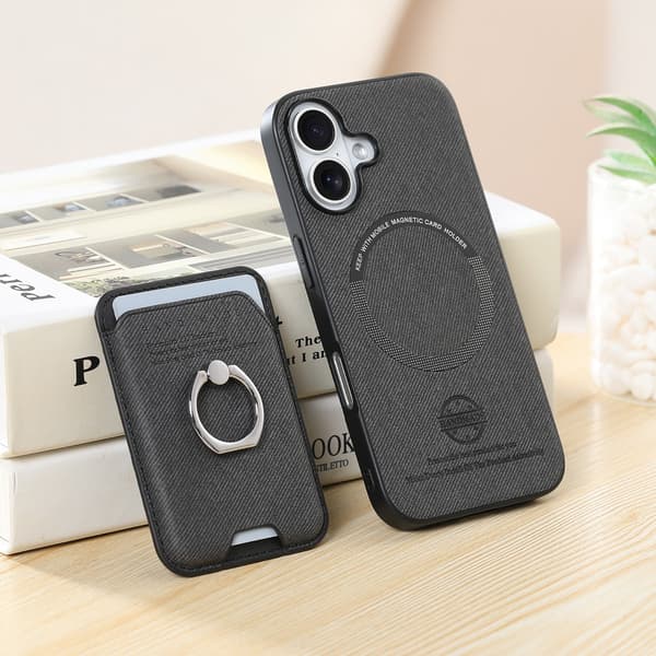 Kortholder Ring Stand Cover til Samsung S23 PLUS - Sort