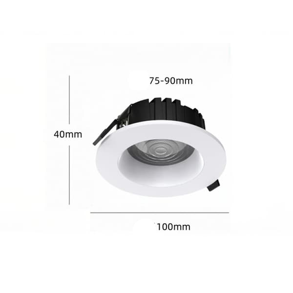 2-pack LED Infälld Downlight - Vit Ram, 10W Hög Effektivitet, 75-90mm Utskärning, 4000K