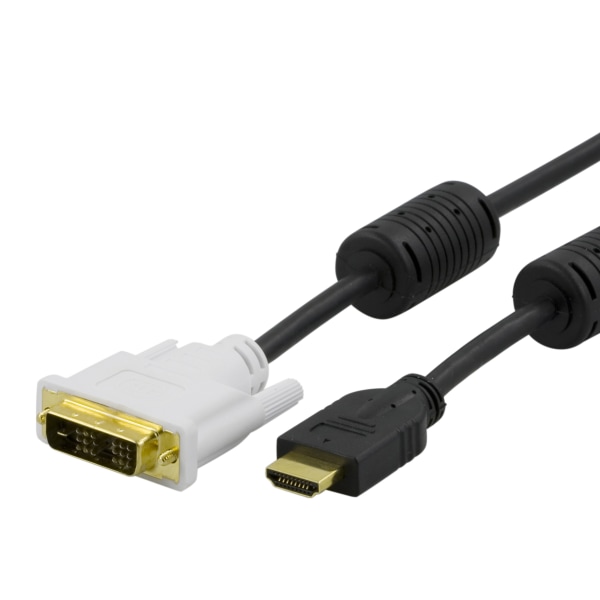 deltaco HDMI to DVI-cable, Full HD @60Hz, 1m, black/white