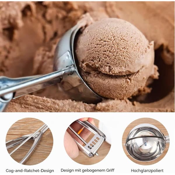 Isske 5cm i 304 rustfrit stål – sølvske til is, ispinde, frugtkugler, melonkugler og kagedej i køkkenet