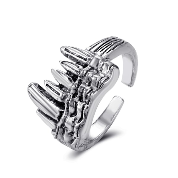 Retro Punk Tusk Ring Silver