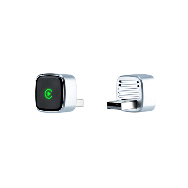 Trådløs CarPlay Adapter - D07 Sølv 2-i-1 til Apple & Android Telefoner - Problemfri Forbindelse