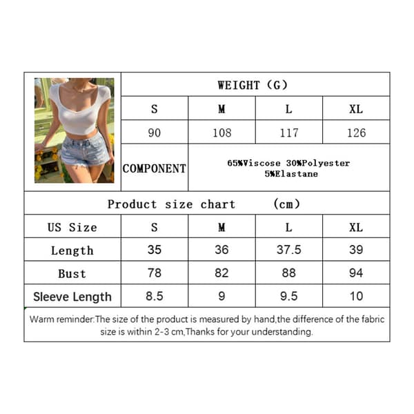 Vit V-ringad Rygglös Croppad T-shirt XL