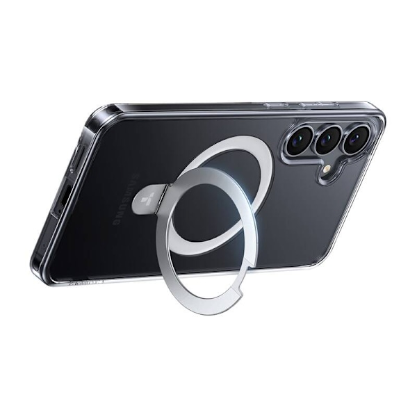 Torras Ostand Series puhelinkuori Samsung S25+:lle (läpinäkyvä)