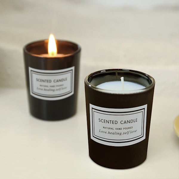 Mattsvart jasmindoftljus - 110 g sojavax