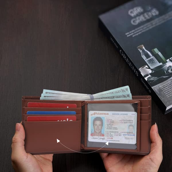 Smal plånbok med två fack för män, RFID-plånbok