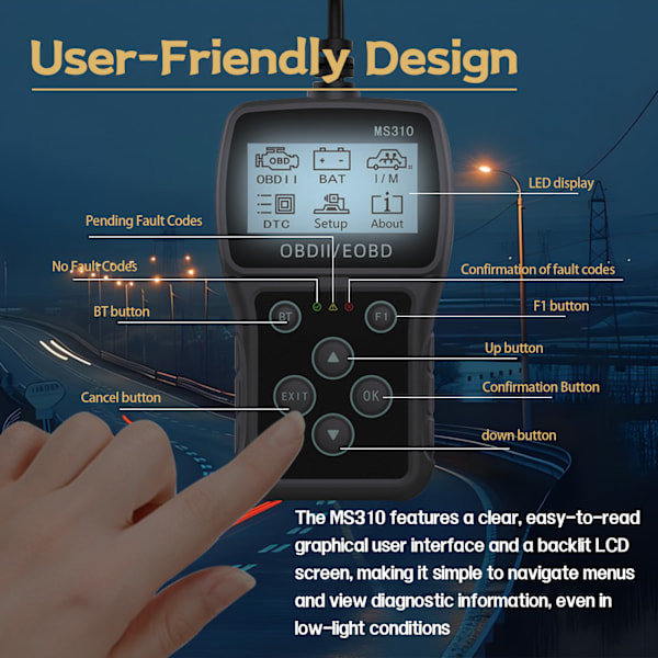 OBD2 Scanner bildiagnoseværktøj Bilfejlkodelæser Engine Analyzer