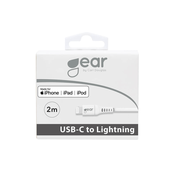 GEAR Laddkabel USB-C till Lightning 2m Vit MFI C94