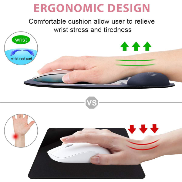 Musmatta med handledsstöd, ergonomisk handledsstöd för mus Flerfärgad