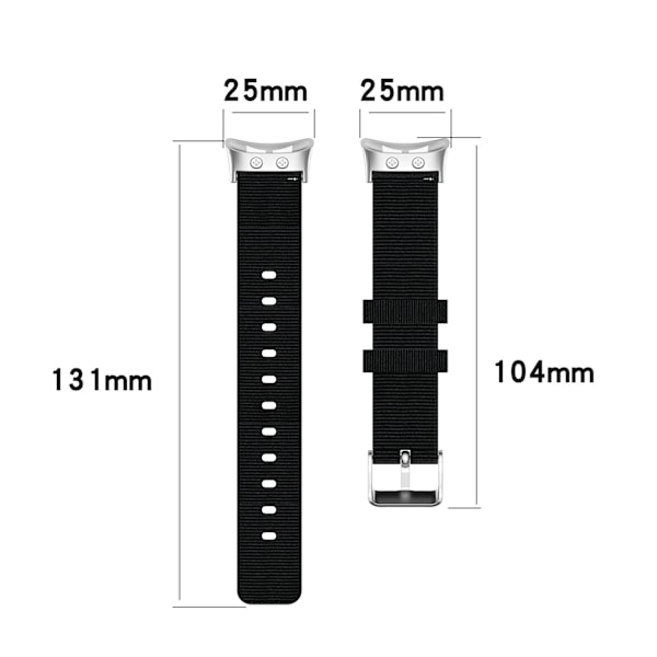 Nylon armbåndsurrem til Garmin Forerunner 35/30/35J/ForeAthlete 35J Sort