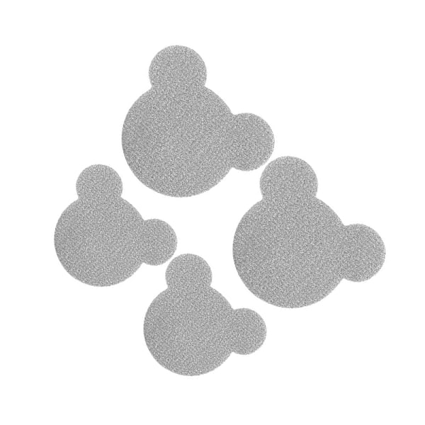 Teddy Bear Shoe Patch Kit - 8 lappar (4 stora, 4 medelstora) Ljusgrå