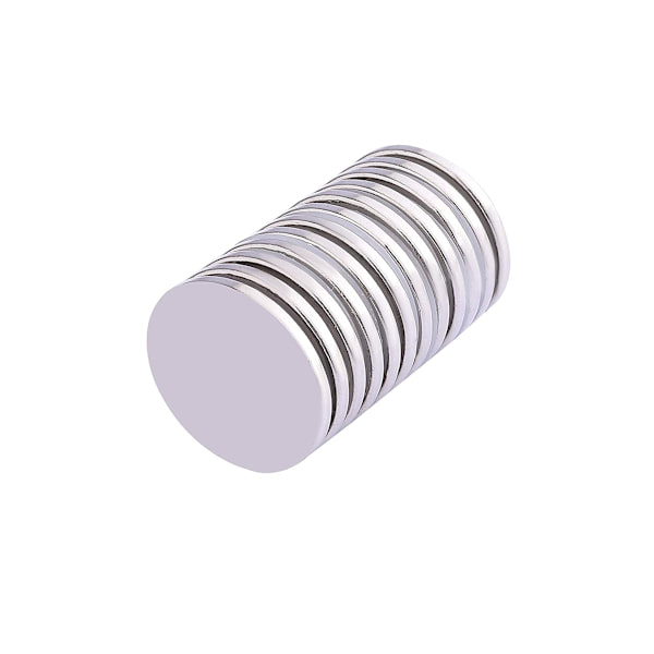 Stærke skivemagneter 10-pak Sølv 2 cm