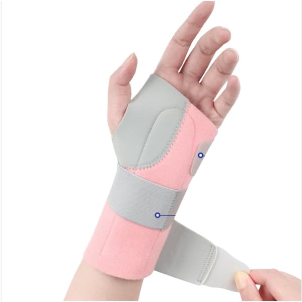 Handledsstöd med Aluminiumskena för Höger Hand - Justerbart Handledsstöd för Stukningar och Stabilisering Pink L Pink L