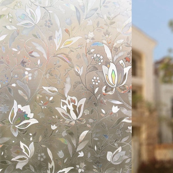 Frostad fönsterfilm för insynsskydd Flerfärgad 100x45 cm