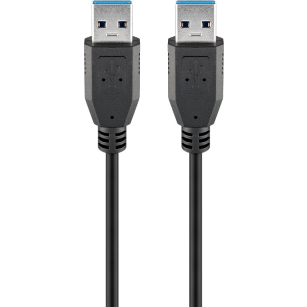 USB-A-kabel, USB 3.0, 1,8 m, svart