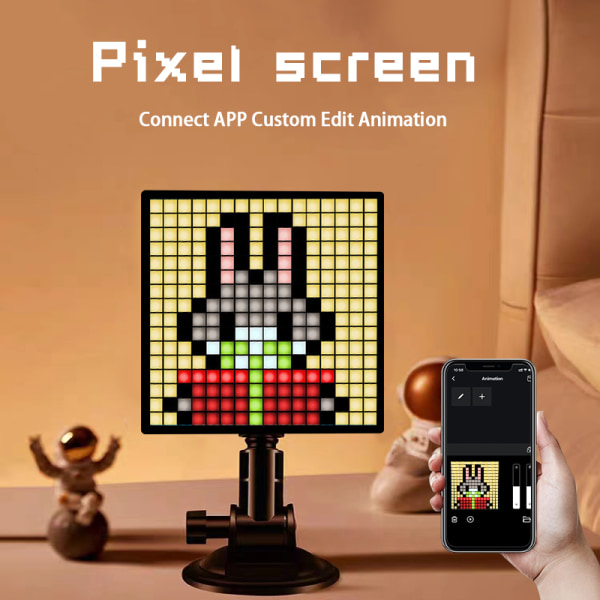 LED-pixelskärm Anpassat textmönster Animation Programmerbara dis Svart