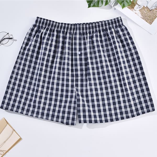 Herre vævet bomuld løse boxershorts 5-Pak M M