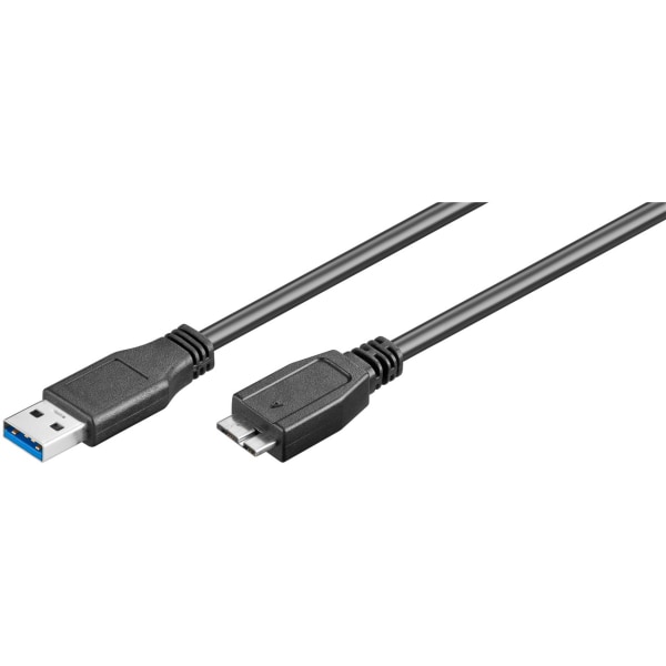 USB 3.0-kabel med Micro-B, svart