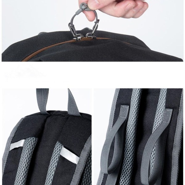 Ultralet, pakbar vandtæt rygsæk med tyverisikringsdesign på 25L Sort