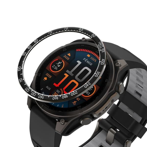 Fenix 8 Bezel: Beskyttelsesring i rustfrit stål - Sort & Hvid