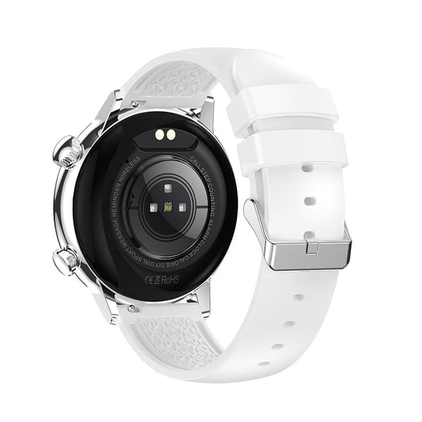 Sølv Smartwatch med Grå Silikonerem - Bluetooth, NFC og Sundhedsovervågning