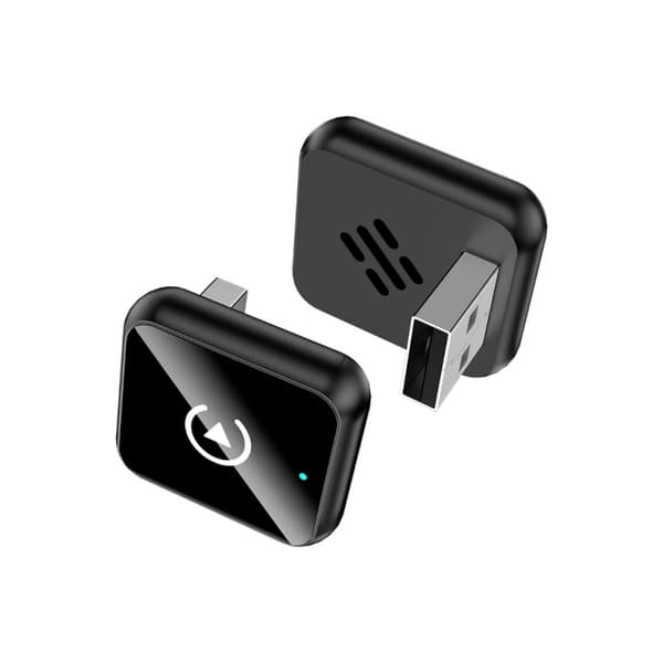 Smart CarPlay Android Auto 2-i-1 Trådlös Adapter - Metall & Glas Design kompatibelt med Bilar som stöder trådbunden CarPlay Black Black