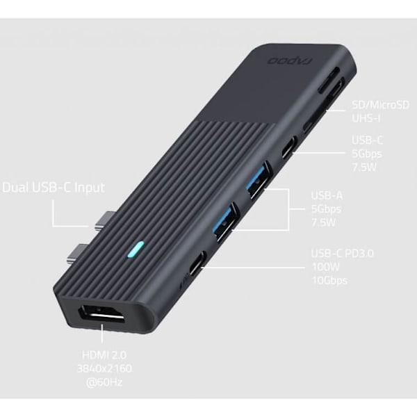 Multiport USB-C UCM-2003 7-i-2 USB-C-Adapter (MacBook)