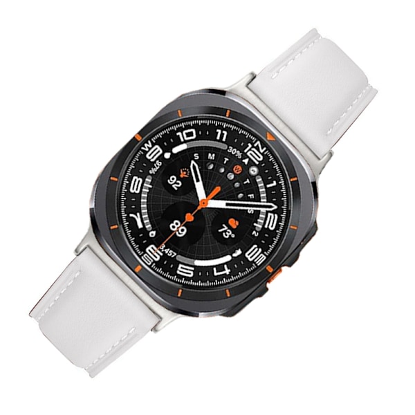 Rem i ægte læder til Samsung Watch 7 Ultra (47 mm) - Hvid