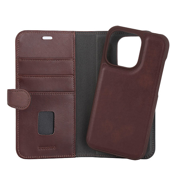 Mobilfodral 2-i-1 3 Kortfack Brun - iPhone 14 Pro