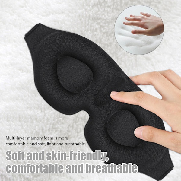 INF 3D sovmask med tillbehör Svart
