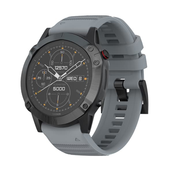 Silikoniteräslevyn kellohihna Garmin Fenix 7X 26mm:lle Grey Grey