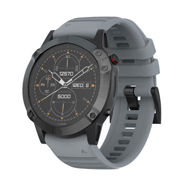 Silikoniteräslevyn kellohihna Garmin Fenix 7X 26mm:lle Harmaa