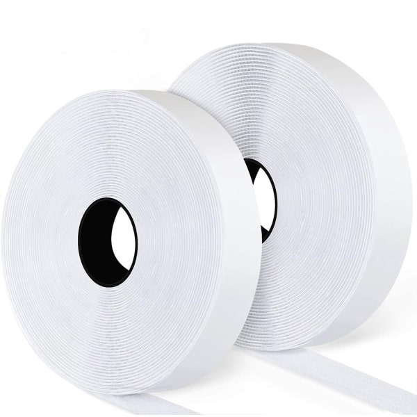 INF Velcro med selvklæbende tape Hvid 2 cm / 8 m