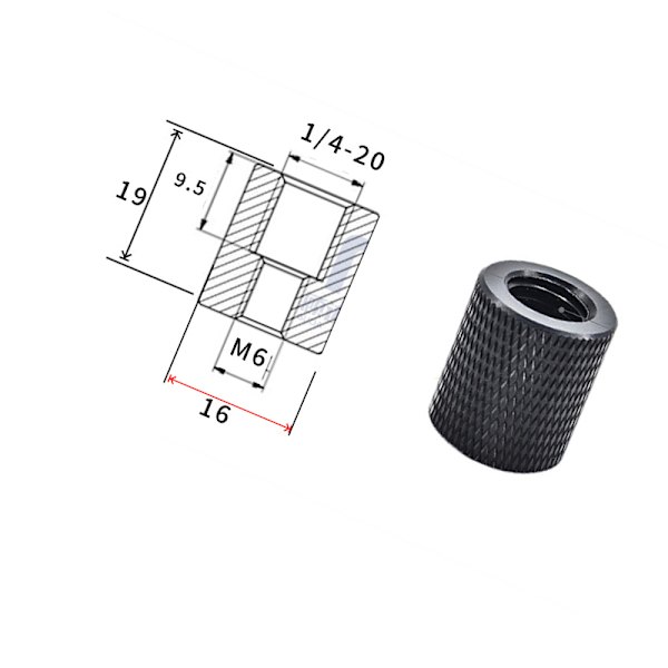 5-pack 1/4 tum hona till M8 hane gängadapter för stativ och kameratillbehör M6