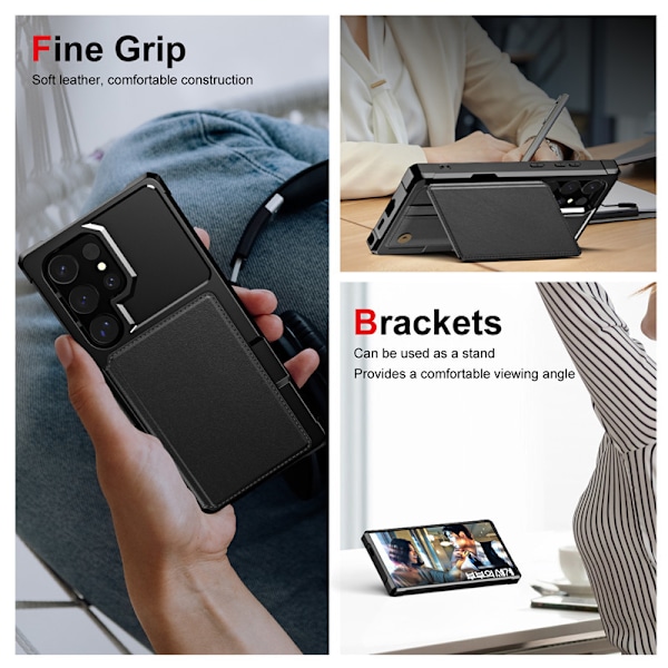 Elegant sort etui til Samsung S24 Ultra - Magnetisk & Beskyttende