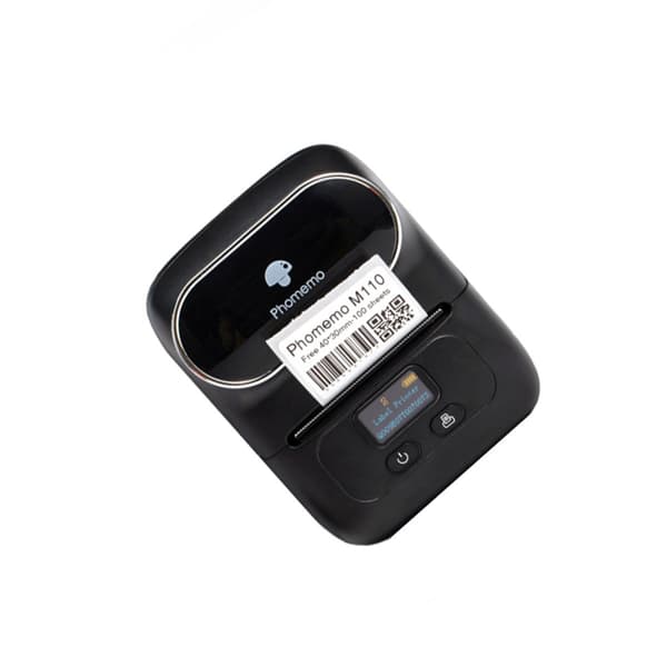 Bärbar Bluetooth-termisk etikettskrivare för streckkoder, pris- och smyckesetiketter - 203dpi, 20-50mm, 1200mAh, kompatibel med iOS Android Windows Ma Black