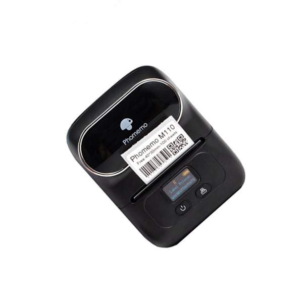 Bluetooth termisk etiketprinter til stregkode, pris og smykkemærkater — 203dpi 20-50mm 1200mAh kompatibel med iOS Android Windows Mac Linux Black Black