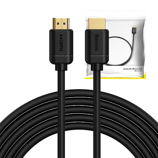 Baseus 2x HDMI 2.0 4K 60Hz-kabel, 3D, HDR, 18Gbps, 5m (svart)