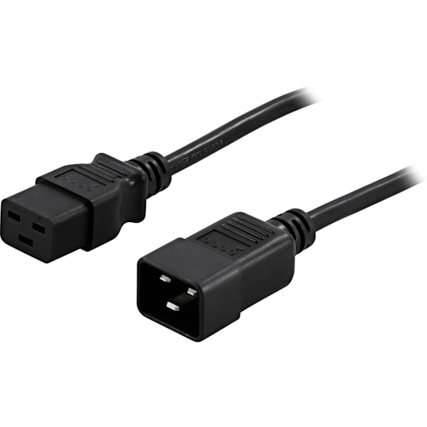 Earthed device/extension cable, straight IEC 60320 C19 3m