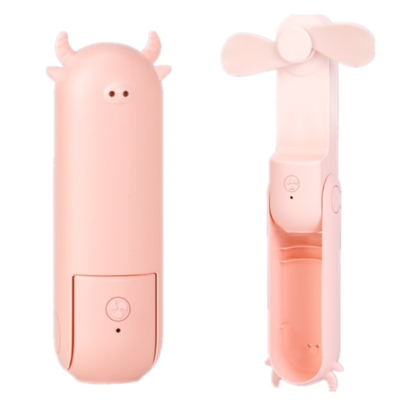 Håndholdt Mini Fan Calf Style USB Opladning ABS Pink 3-delt