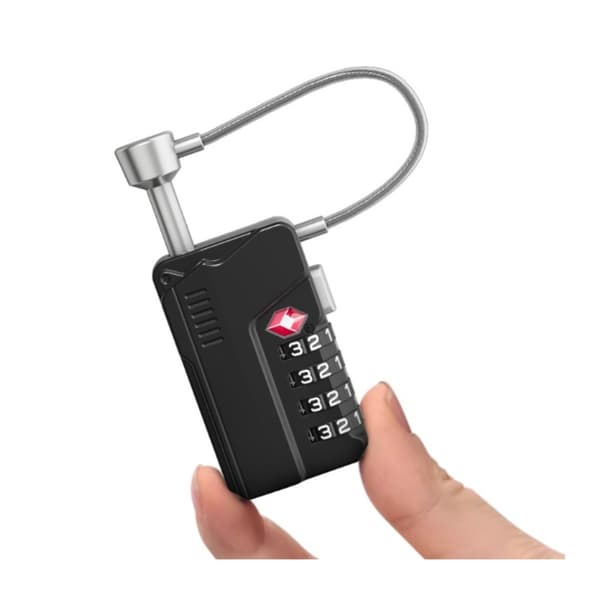 Stöldskydd TSA Tull Gun Lock - Zinklegering Kombinationskabellås för Bagage, Ryggsäckar Black Black