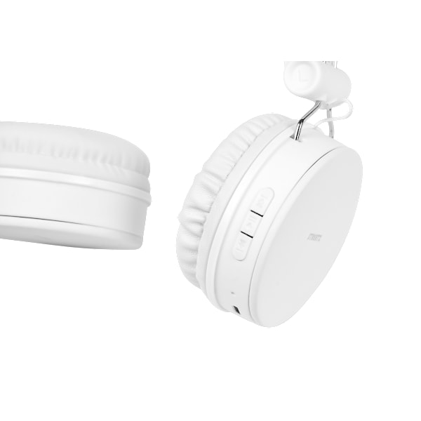 Foldbar on-ear BT headset, 3,5 mm, hvid