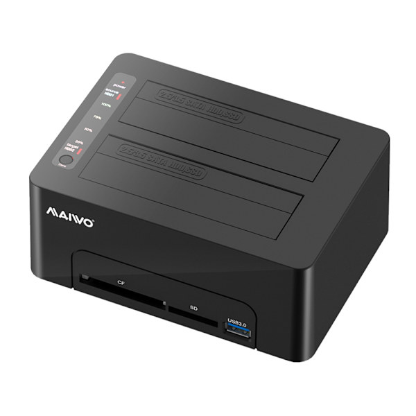 Two bay HDD/SSD docking station, USB 5 Gbps, black
