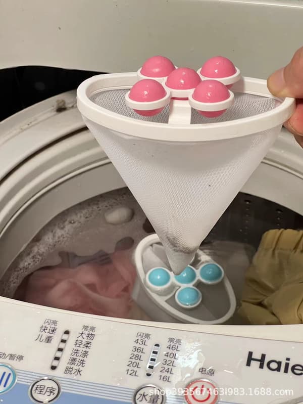 Tvättmaskin Flytande Luddfilter Hårfångare 2-pack Pink Pink