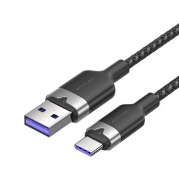USB 2.0 A - USB-C 6A Vention CTOBH 2M -kaapeli (musta)