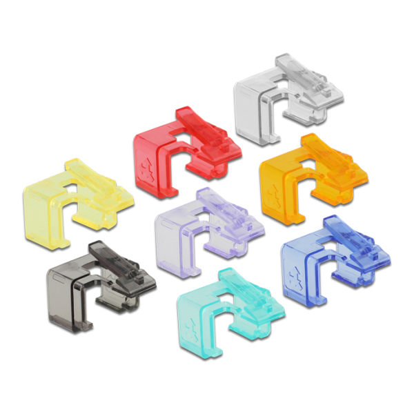 Repair clips for RJ45 connectors, 16-pack, assorted colors