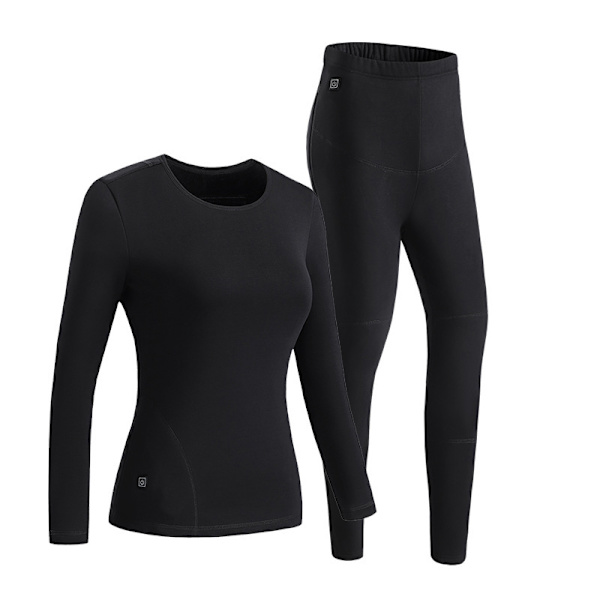 Naisten lämmitetty pohjakerrossetti Musta 4XL