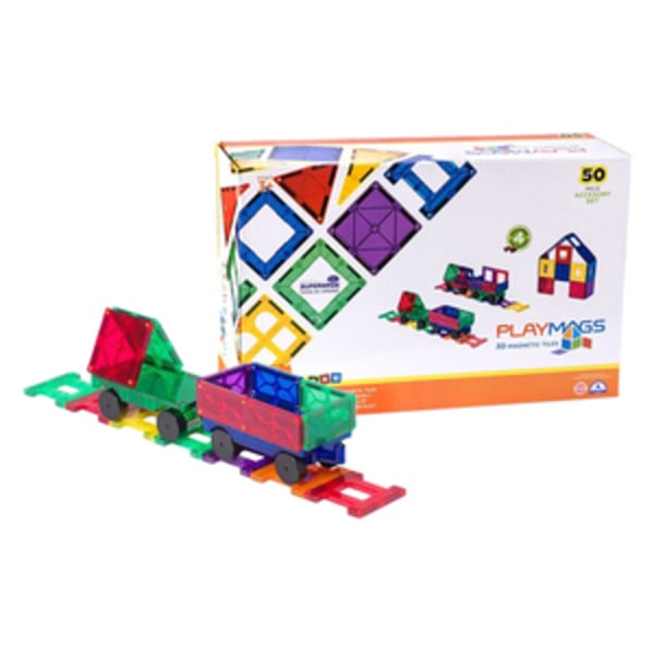 Magneettilaatat 3D Train Playmags 153 - 50 kpl setti