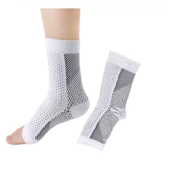 Lyhyet kompressiosukat 1 pari Valkoinen S/M